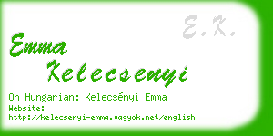 emma kelecsenyi business card