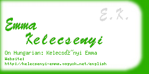 emma kelecsenyi business card